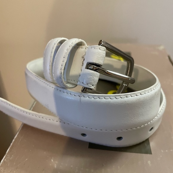 Boys Communion belt, White Leather, used - Picture 2 of 2